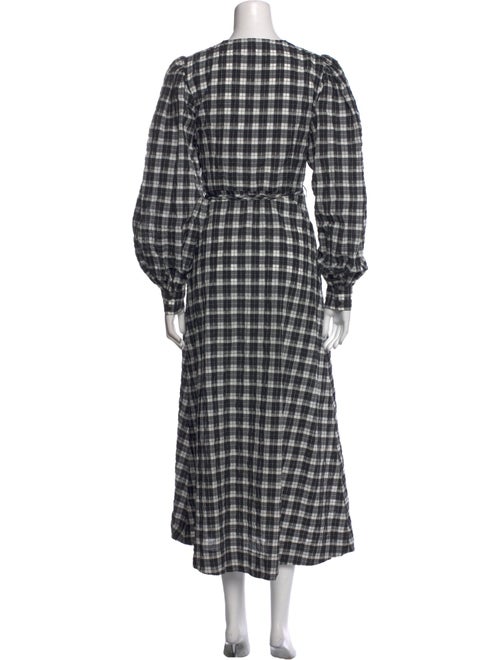 Ganni Plaid Print Long Dress