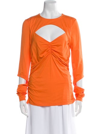 Ganni Crew Neck Long Sleeve Blouse