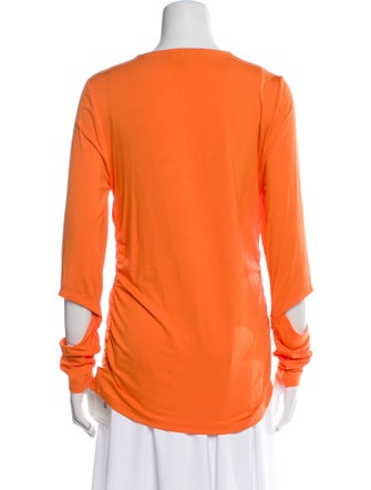 Ganni Crew Neck Long Sleeve Blouse