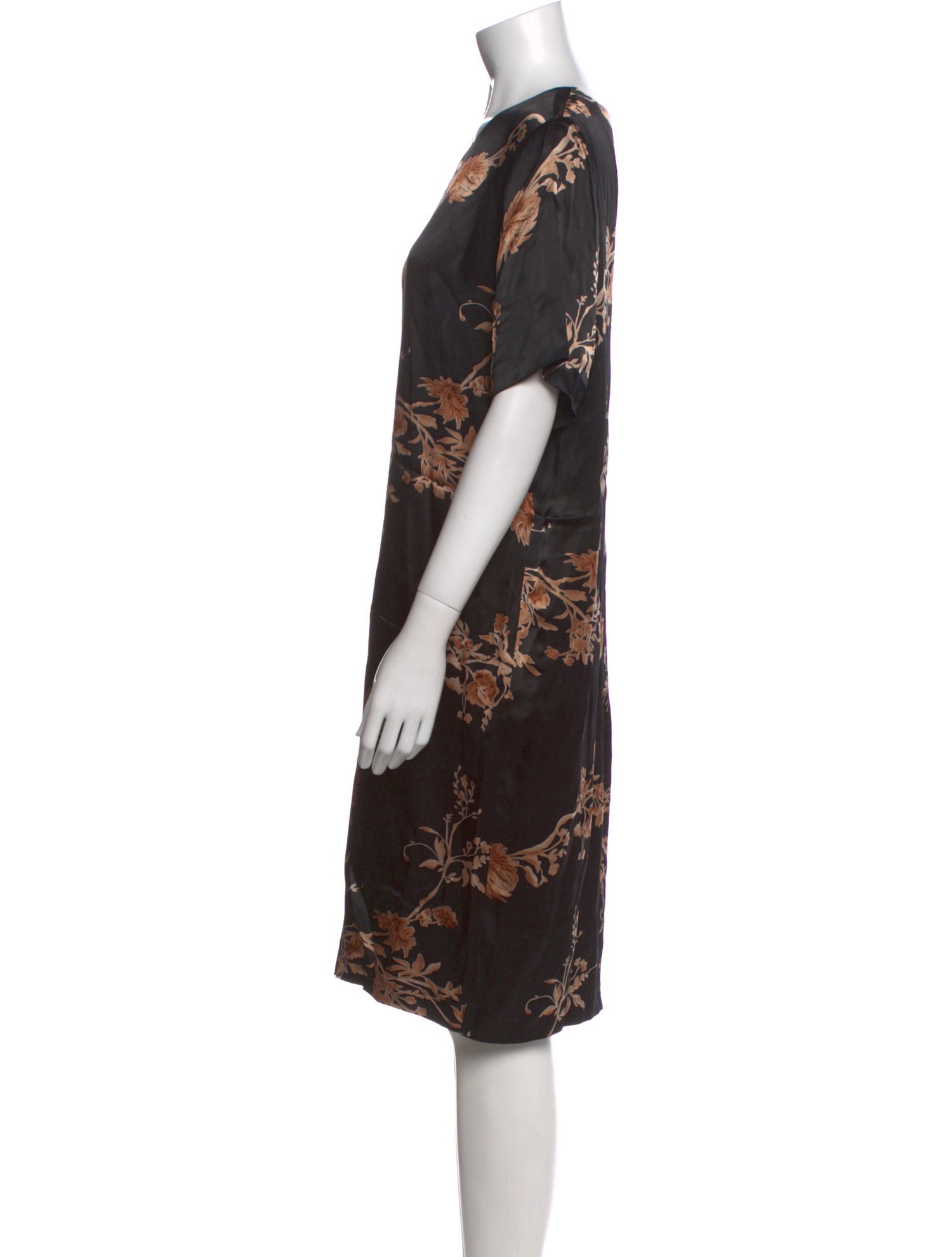 Ganni Floral Print Knee-Length Dress