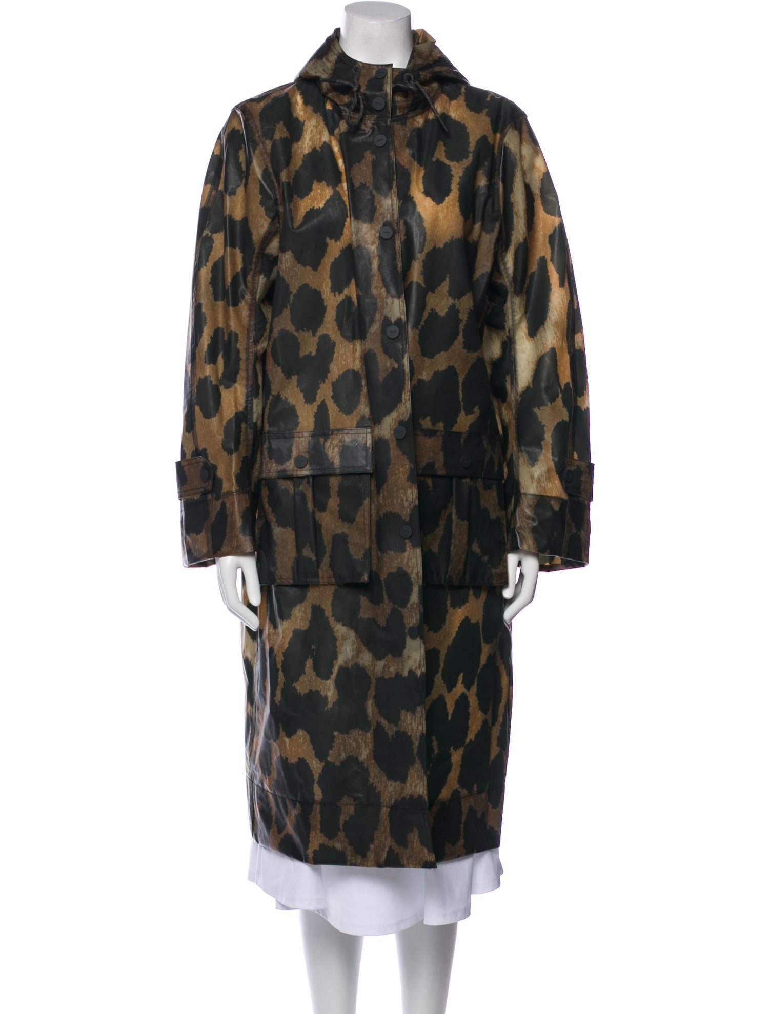 Ganni Animal Print Faux Fur Coat