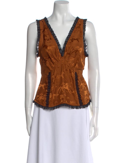 Ganni Silk Printed Top