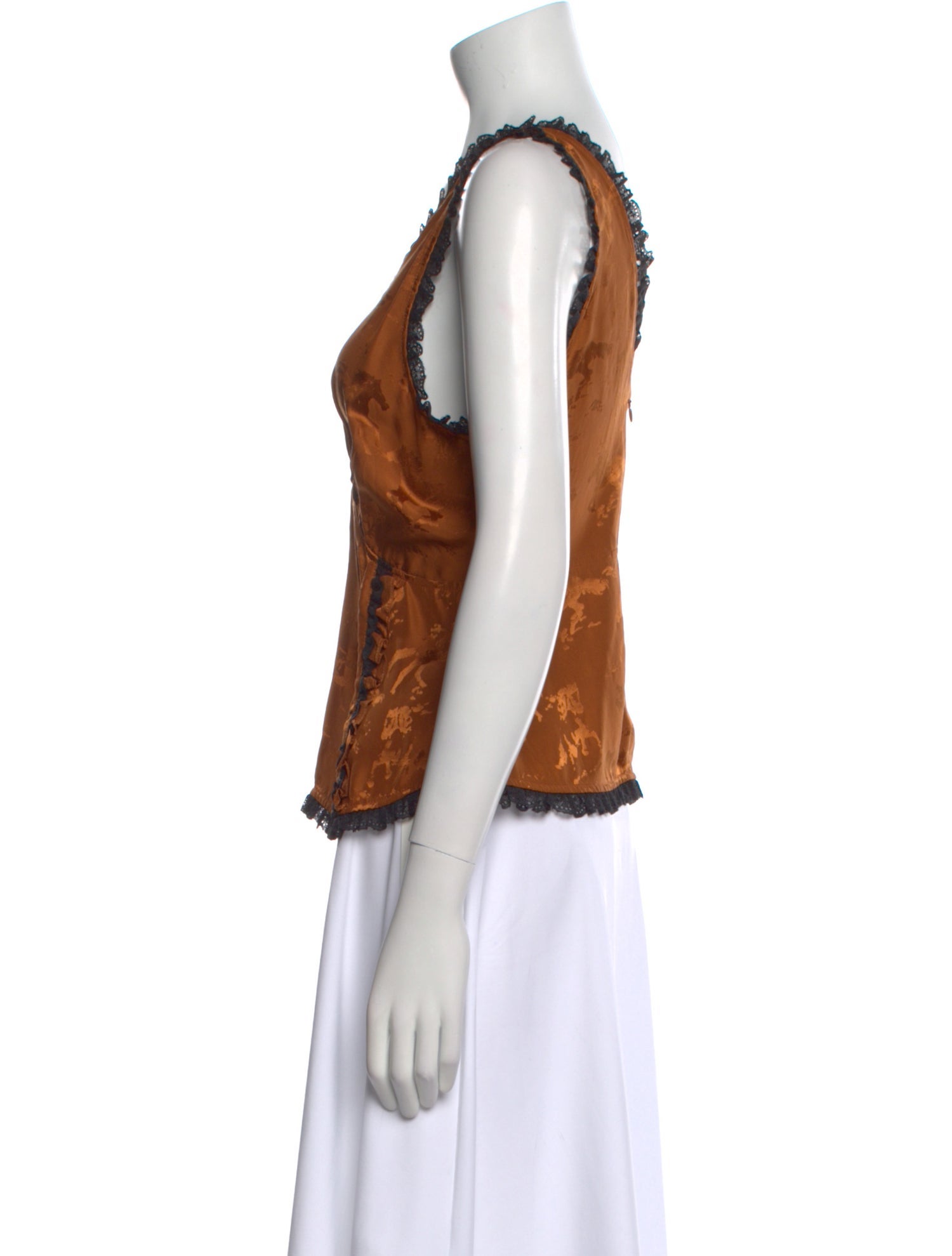 Ganni Silk Printed Top