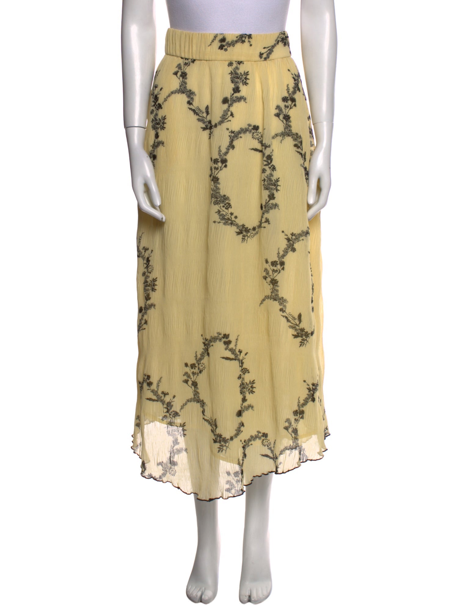 Ganni Floral Print Midi Length Skirt