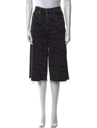 Ganni Animal Print Wide Leg Pants