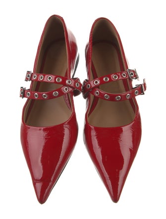 Ganni Patent Leather Mary Jane Flats