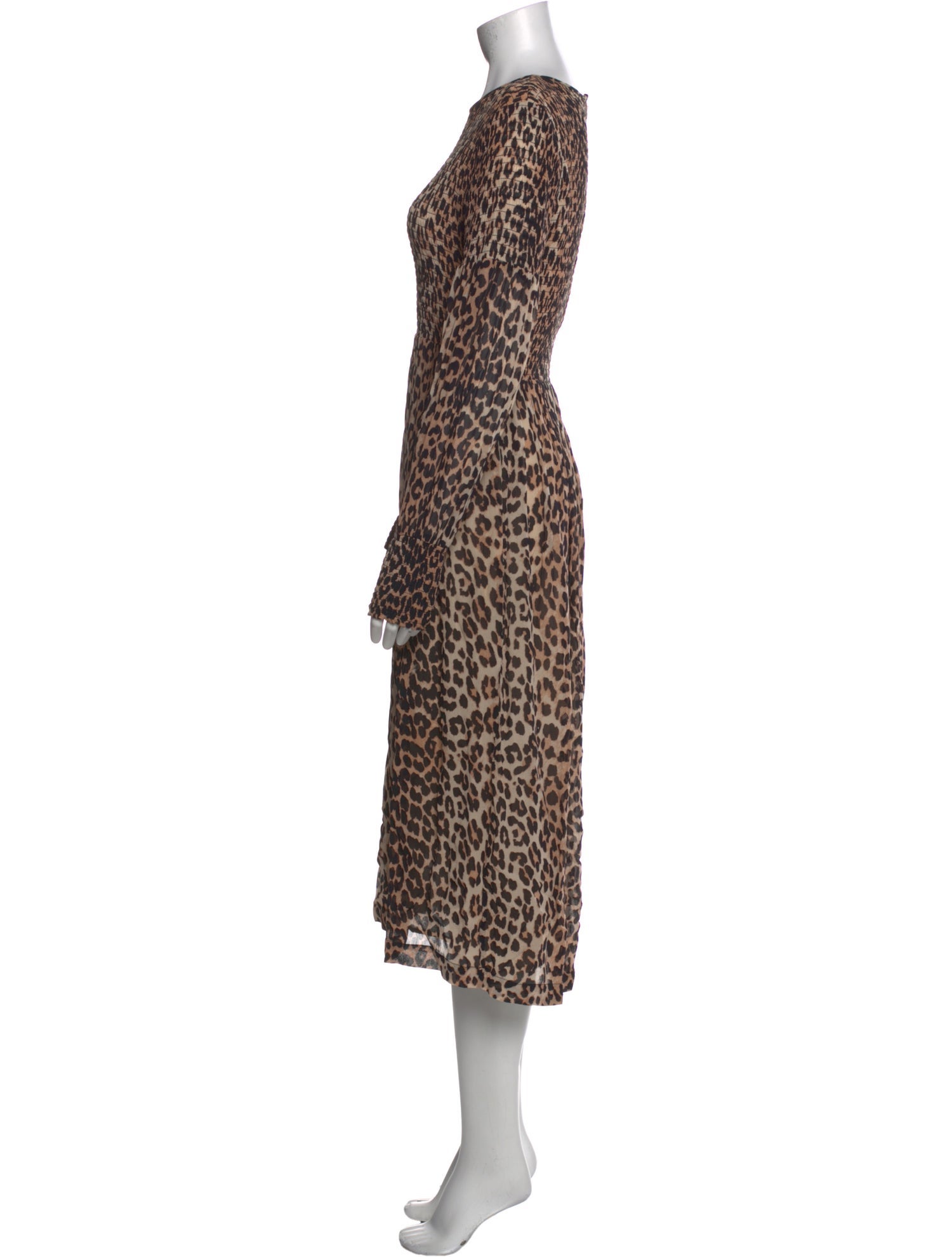 Ganni Animal Print Midi Length Dress