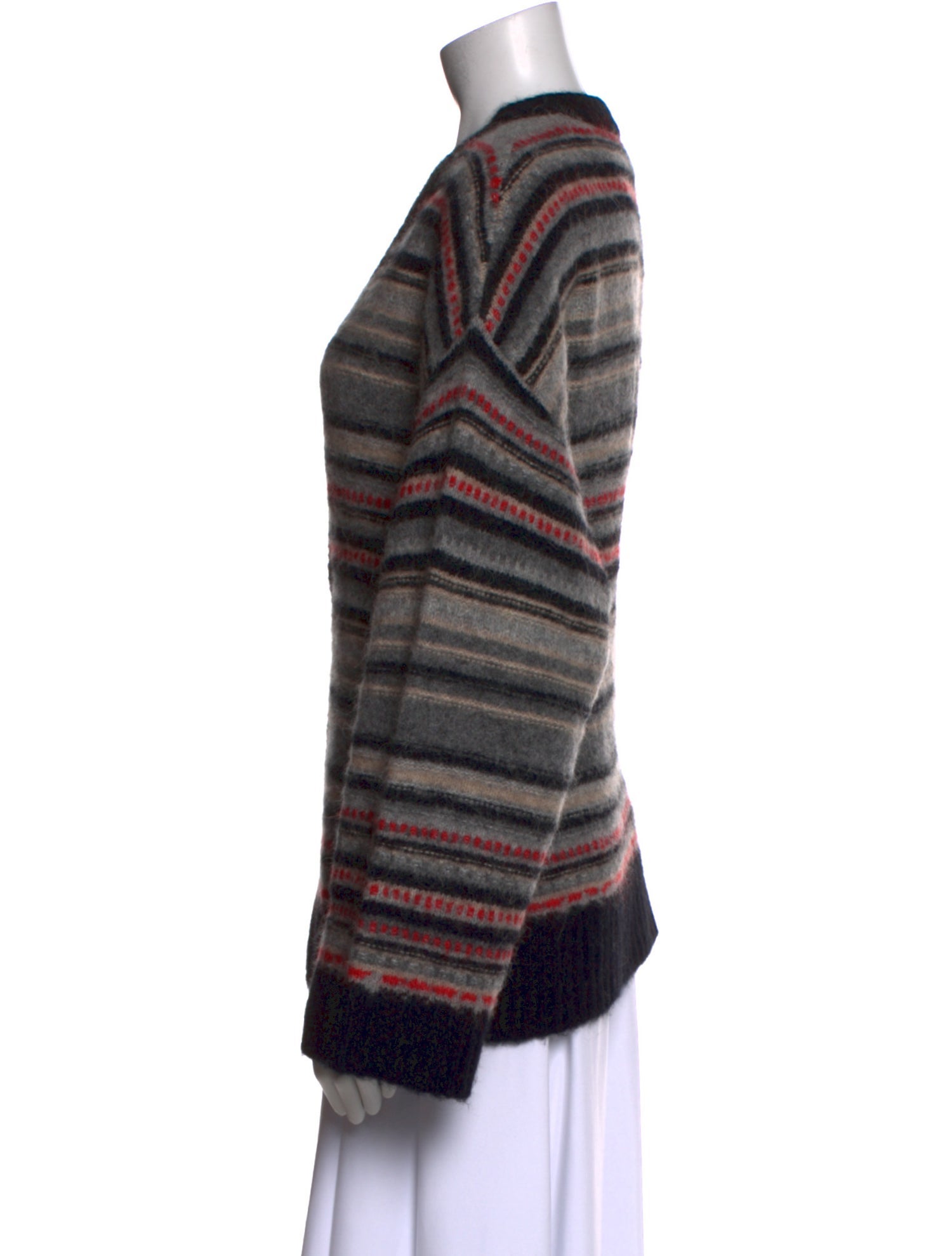 Ganni Striped V-Neck Sweater