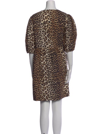 Ganni Animal Print Mini Dress