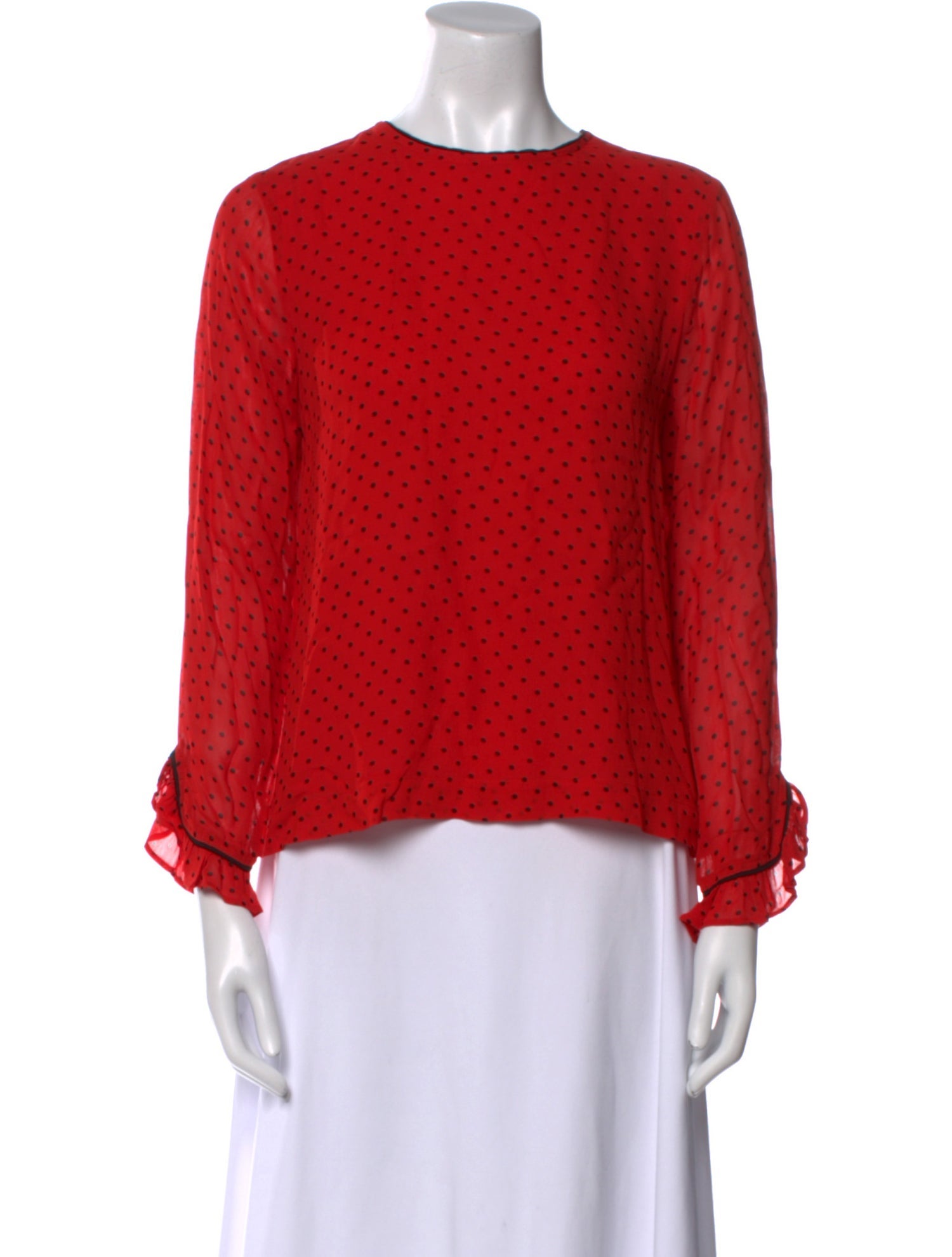 Ganni Printed Crew Neck Blouse