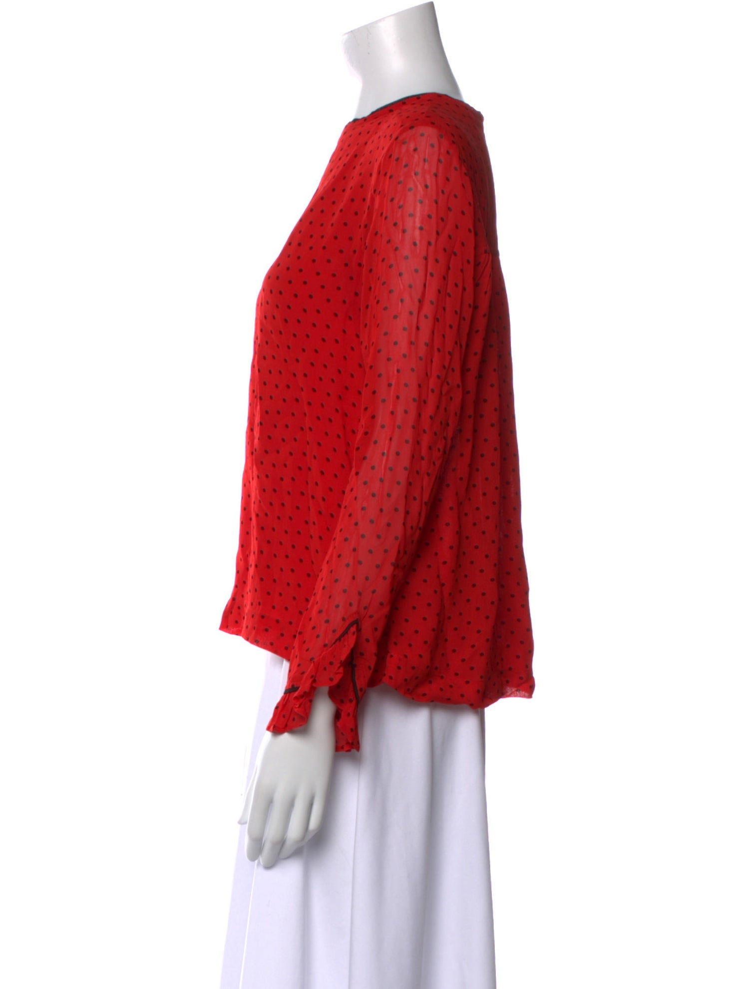 Ganni Printed Crew Neck Blouse