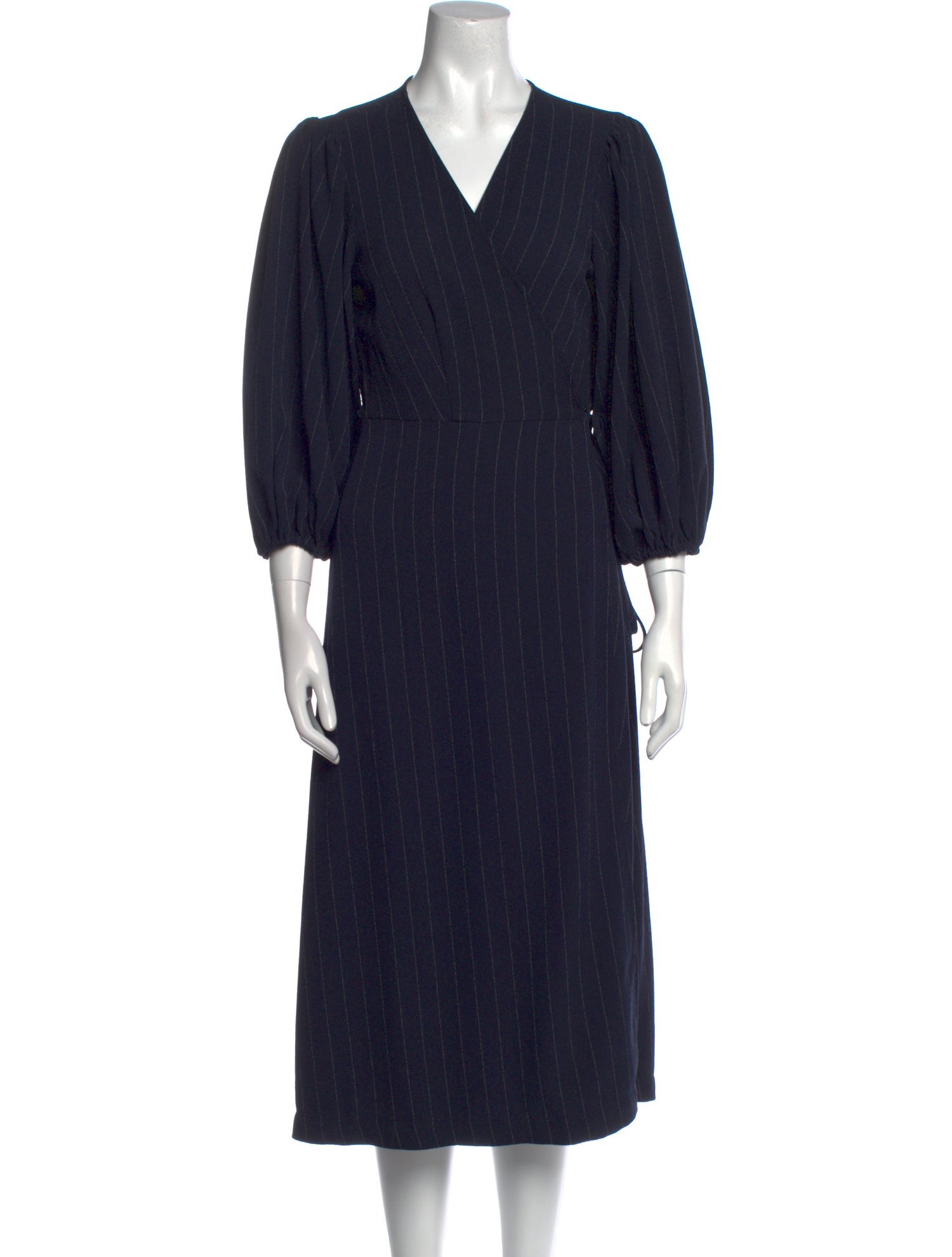 Ganni V-Neck Midi Length Dress