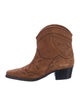 Ganni Suede Colorblock Pattern Western Boots