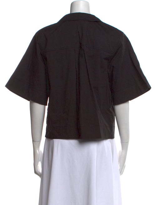 Ganni Three-Quarter Sleeve Button-Up Top