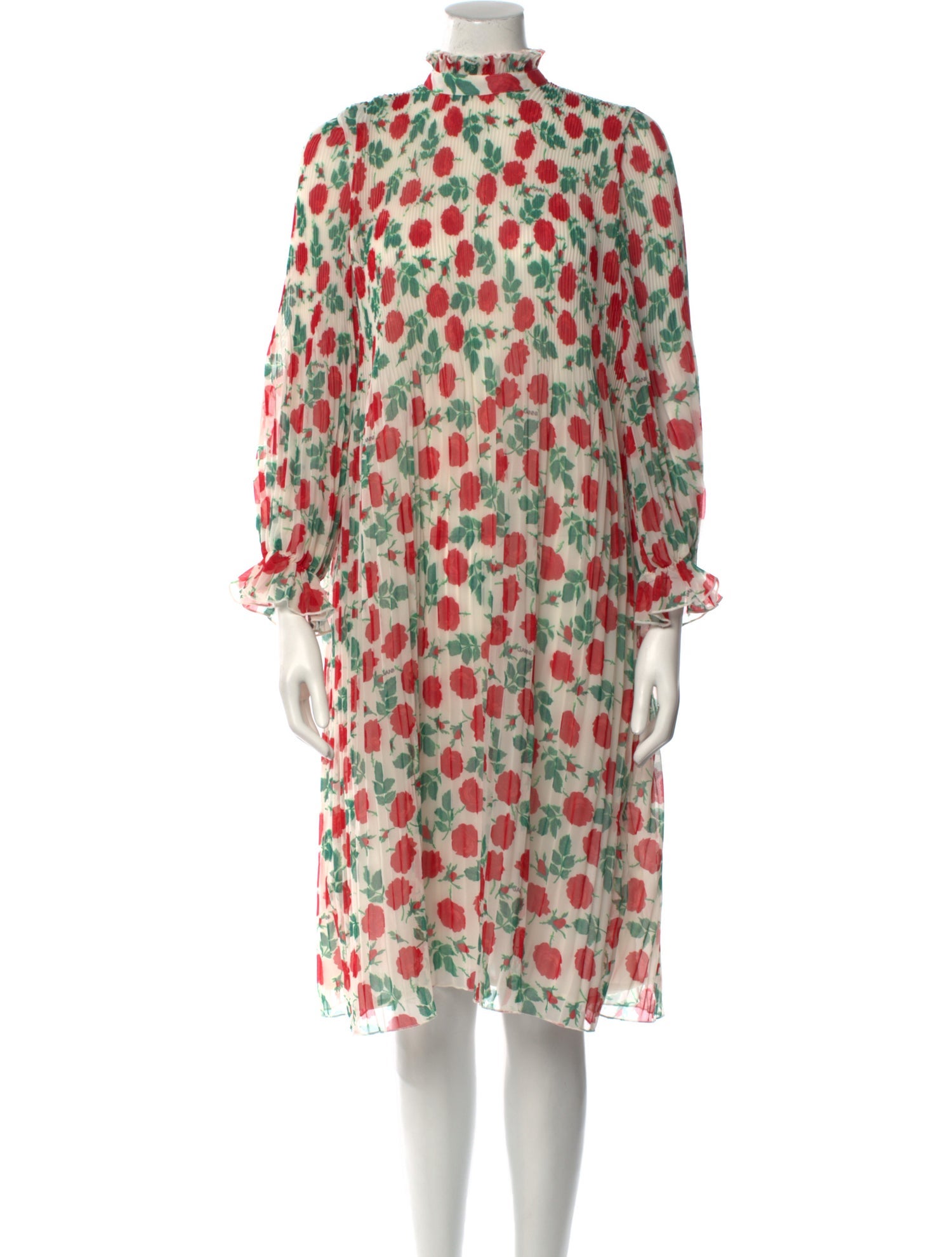 Ganni Floral Print Midi Length Dress