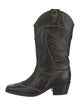Ganni Leather Western Boots