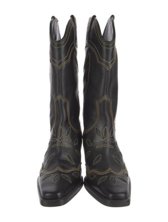 Ganni Leather Western Boots