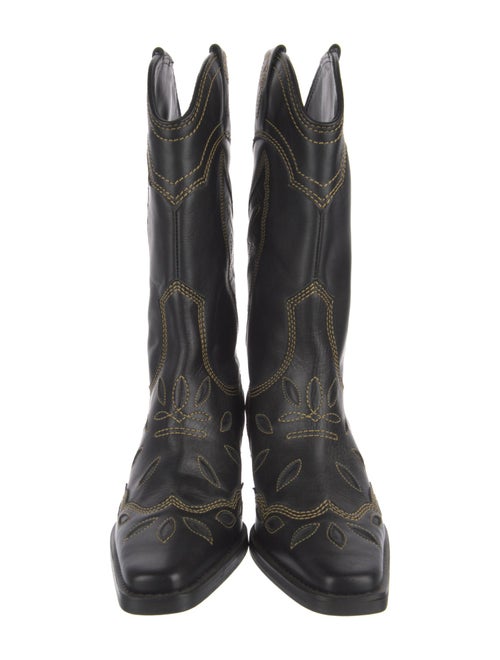 Ganni Leather Western Boots
