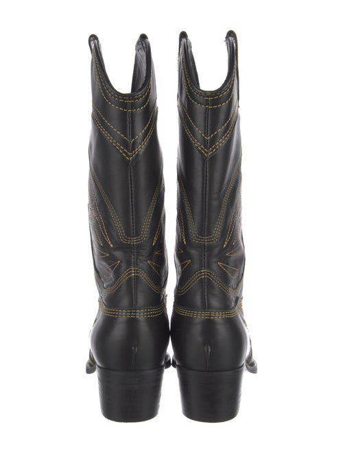 Ganni Leather Western Boots