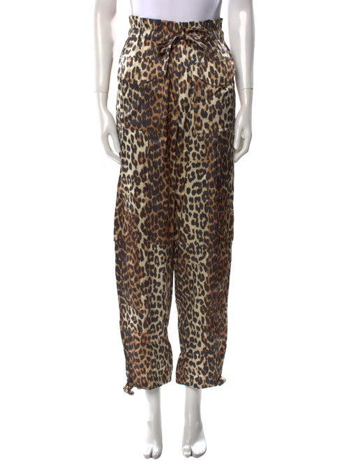 Ganni Animal Print Straight Leg Pants