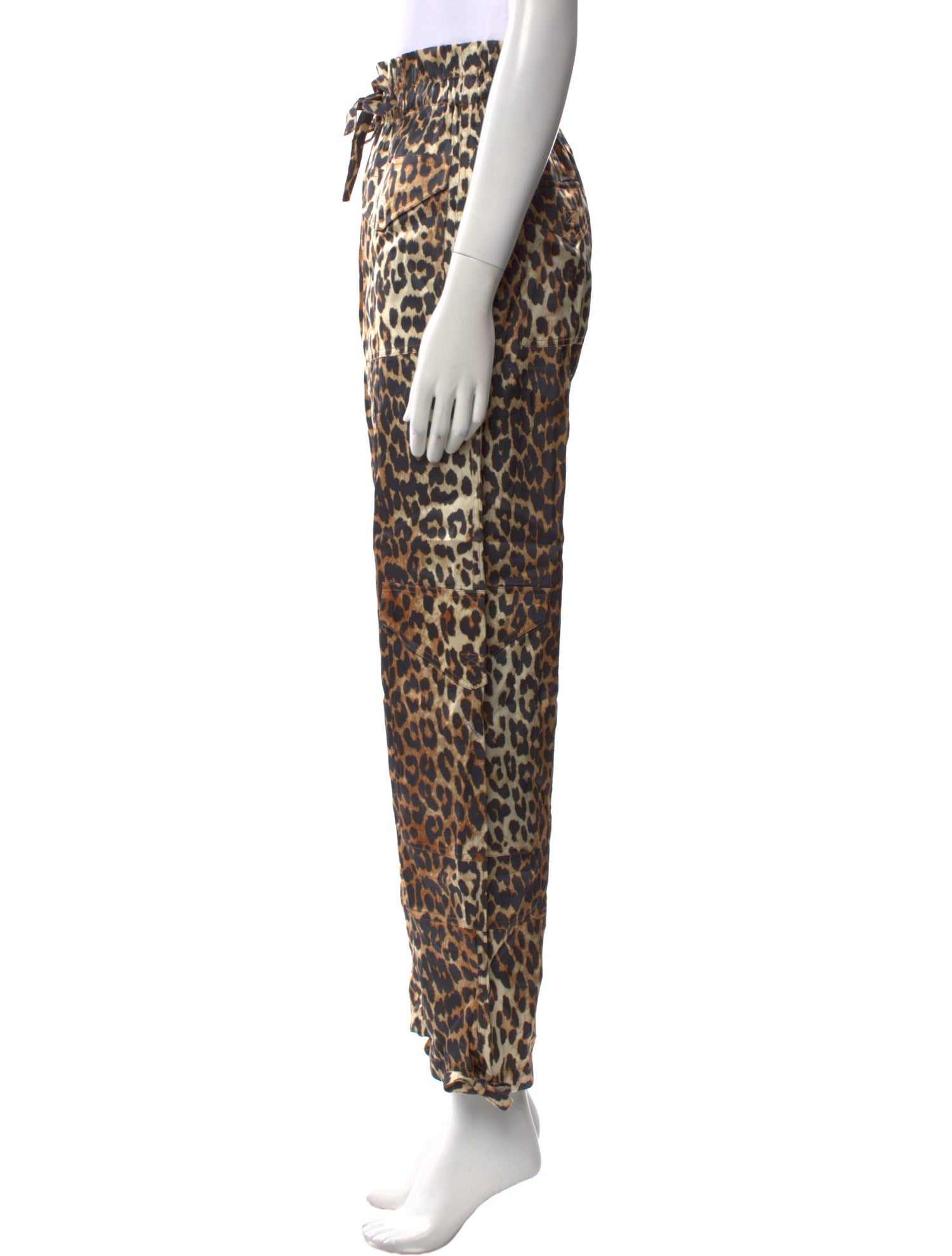Ganni Animal Print Straight Leg Pants