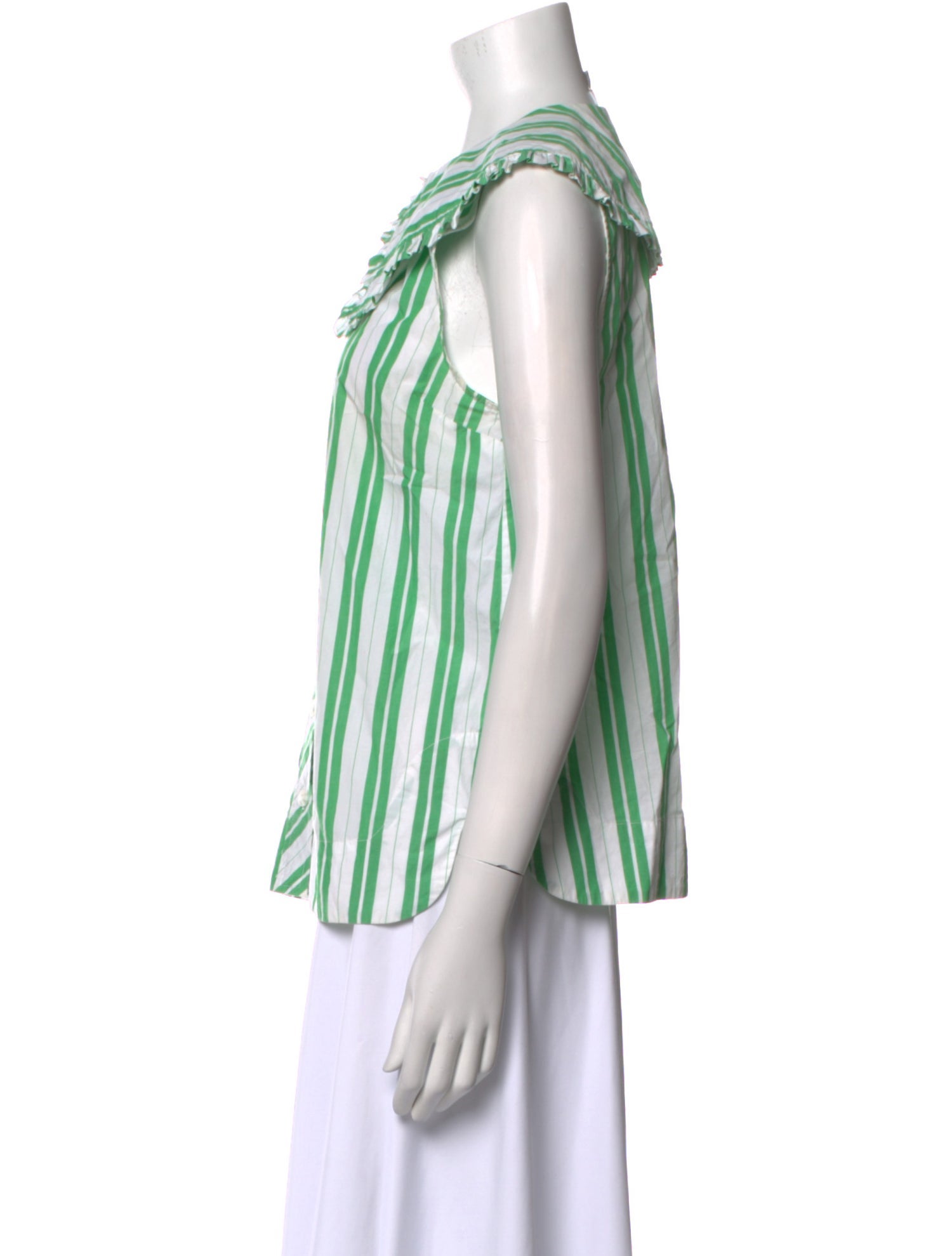 Ganni Striped Crew Neck Blouse