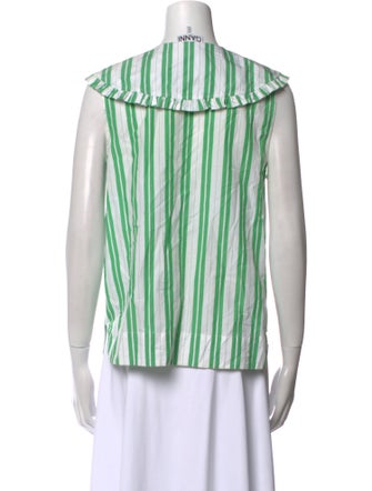 Ganni Striped Crew Neck Blouse