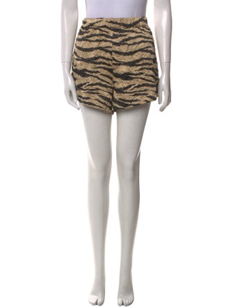 Ganni Animal Print Mini Shorts
