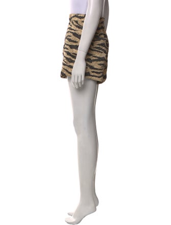 Ganni Animal Print Mini Shorts