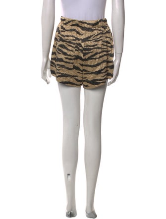 Ganni Animal Print Mini Shorts