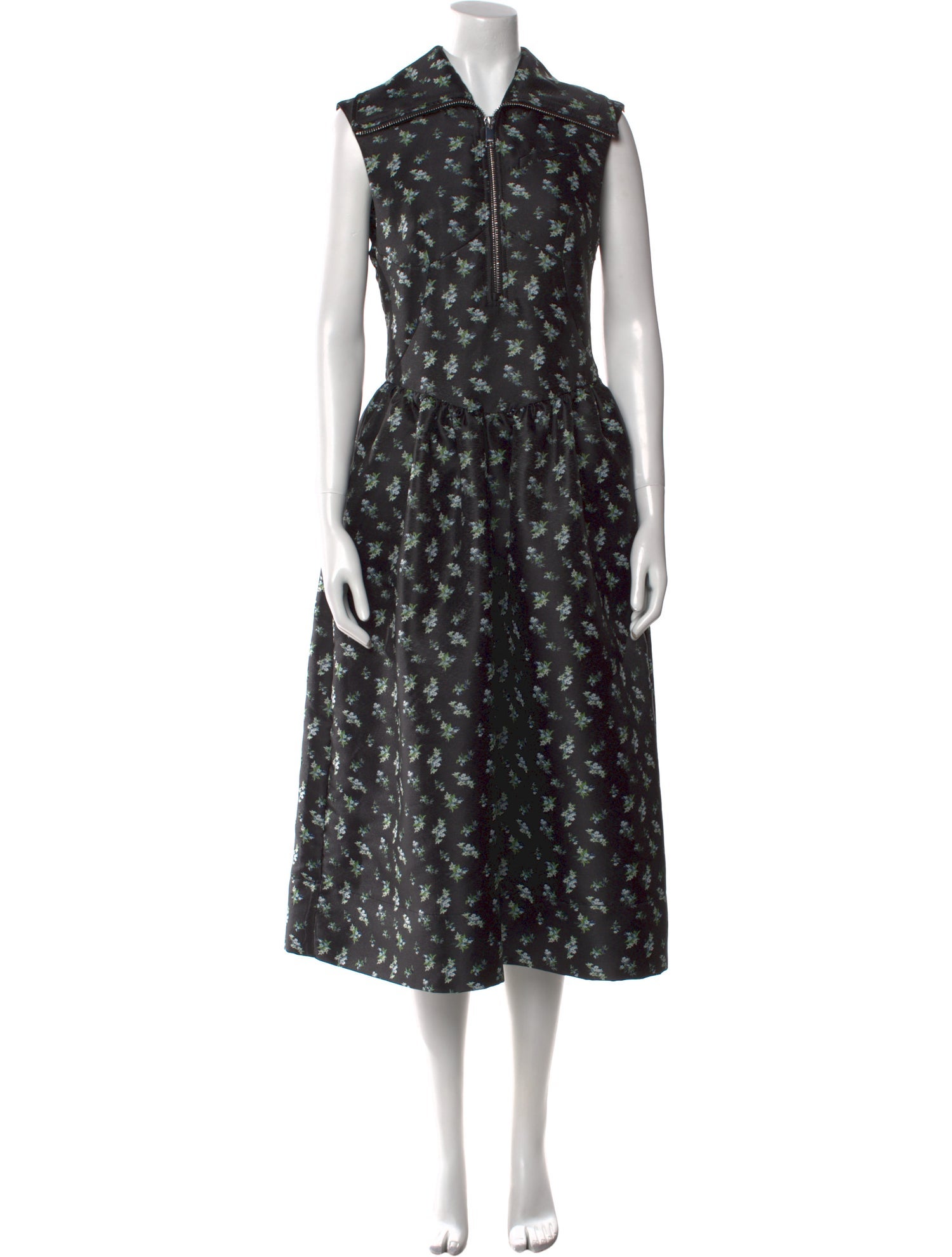 Ganni Floral Print Midi Length Dress