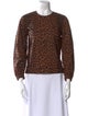 Ganni Animal Print Crew Neck Sweatshirt