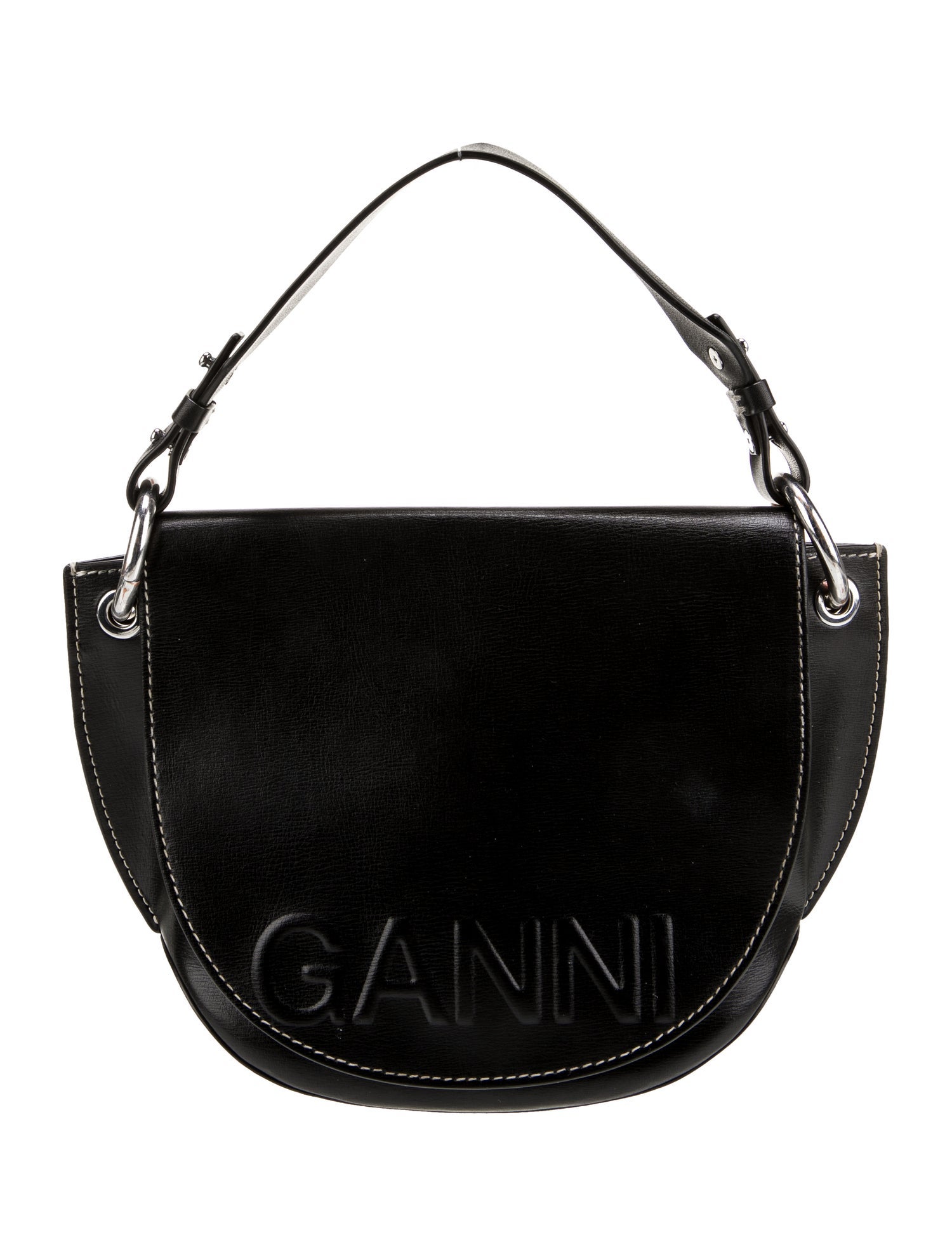 Ganni Leather Top Handle Bag
