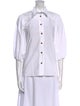 Ganni Three-Quarter Sleeve Button-Up Top