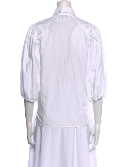 Ganni Three-Quarter Sleeve Button-Up Top