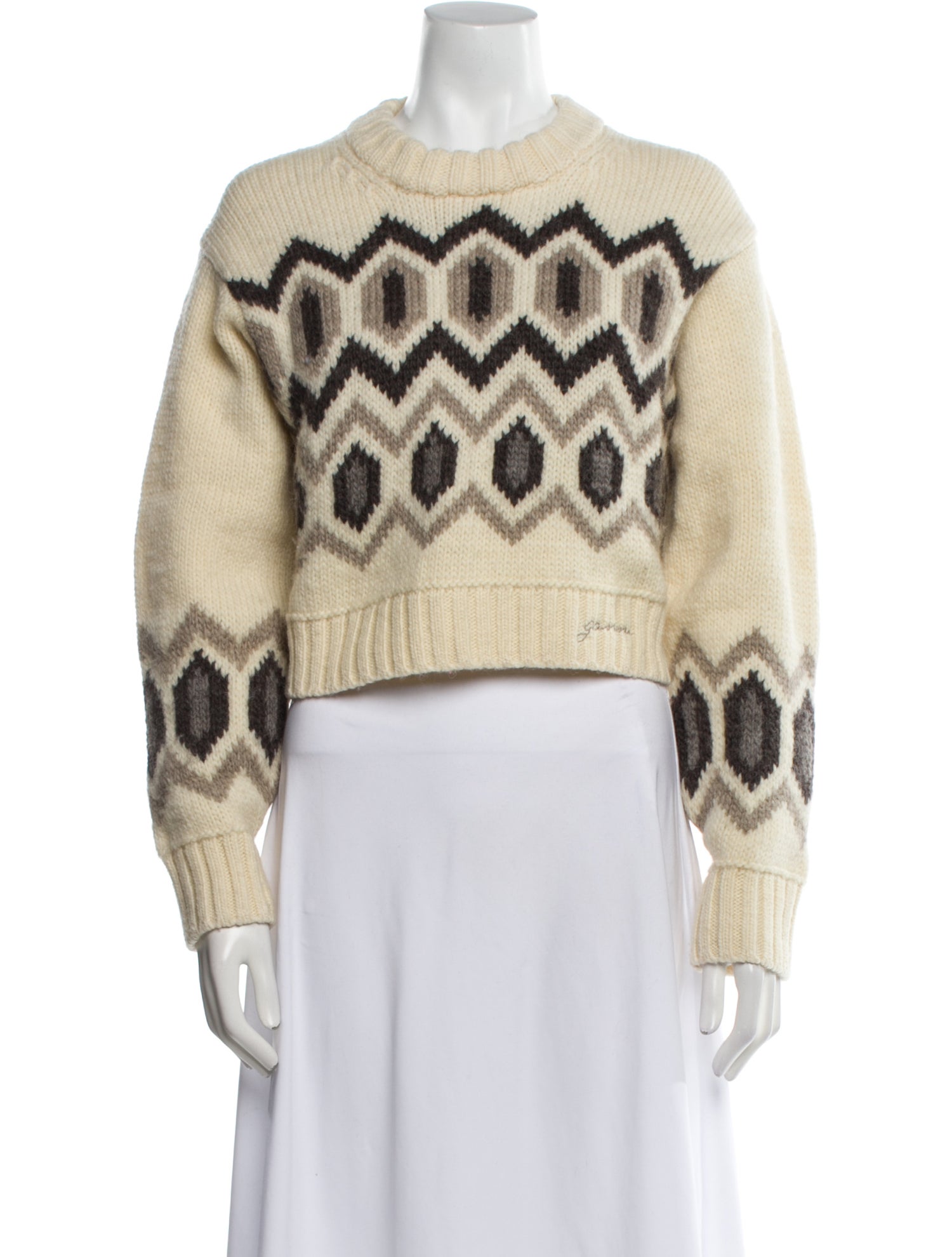 Ganni Wool Printed Sweater
