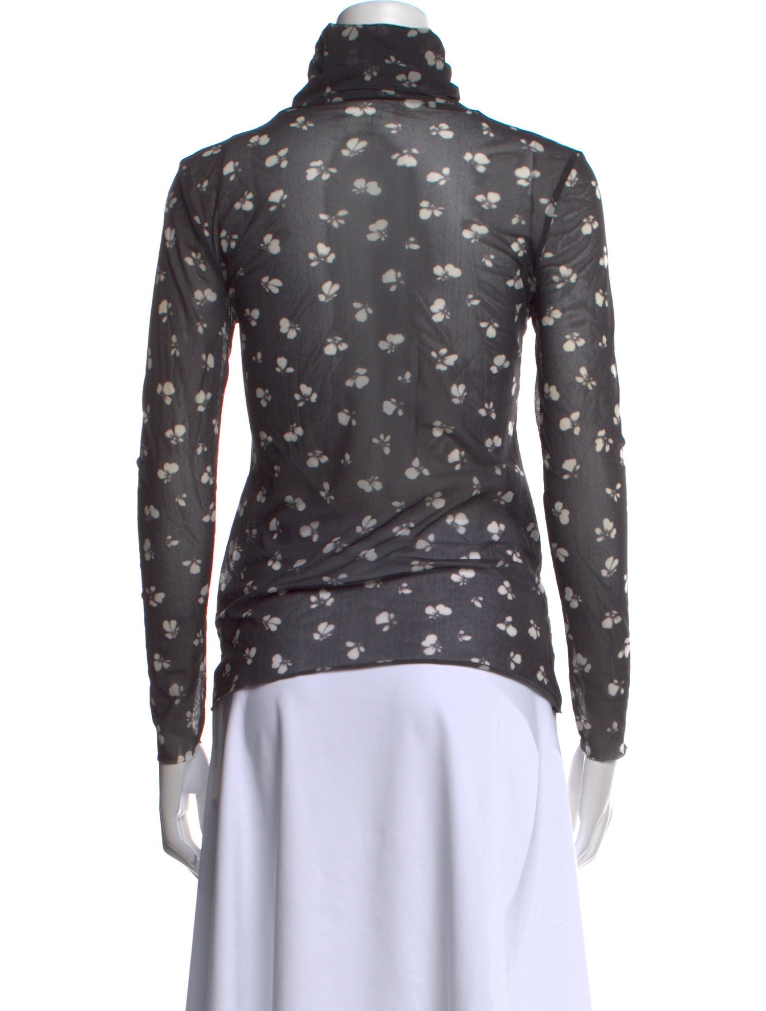 Ganni Printed Turtleneck Top