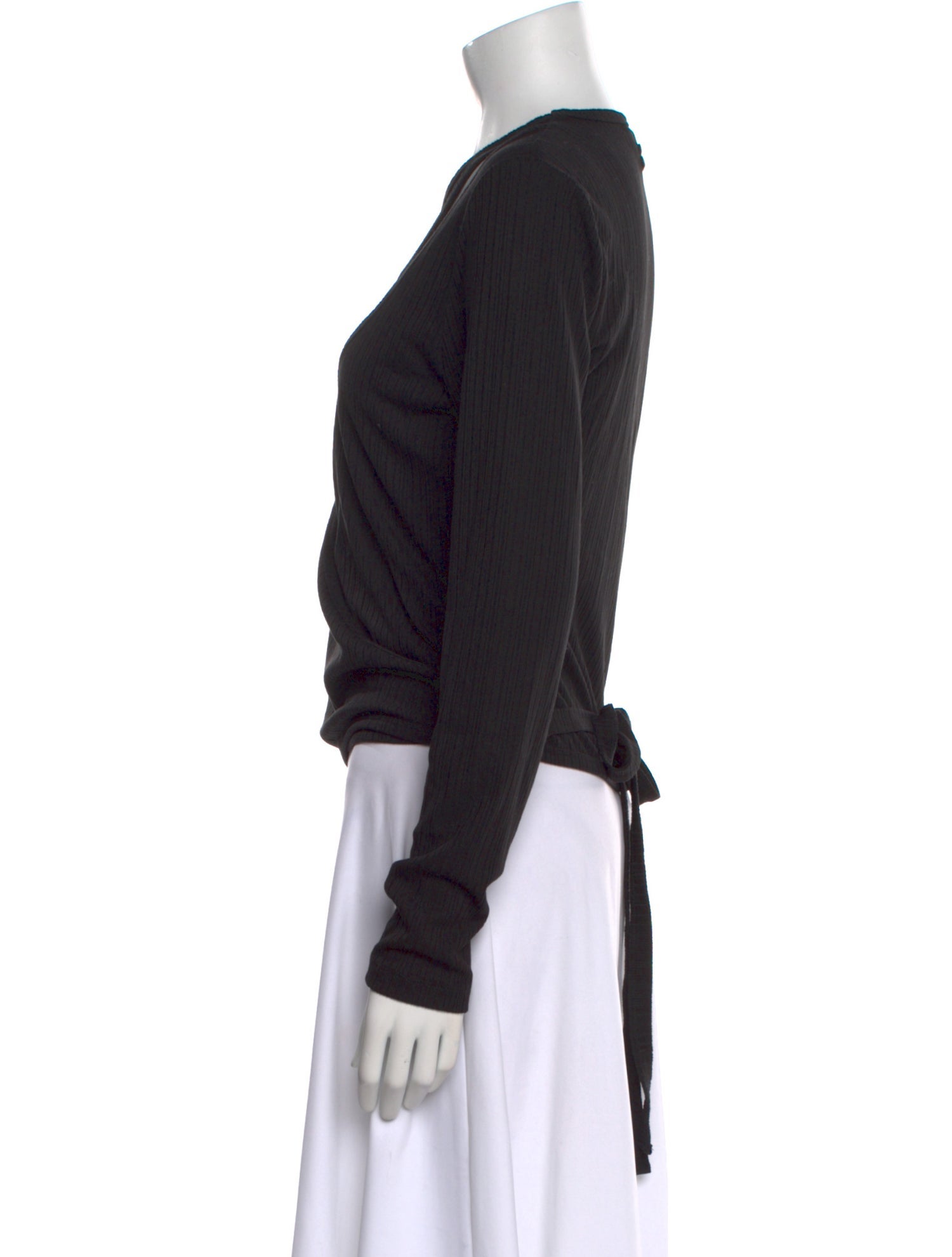 Ganni Scoop Neck Long Sleeve Top