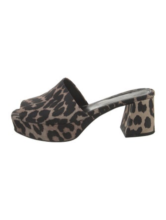 Ganni Animal Print Slides