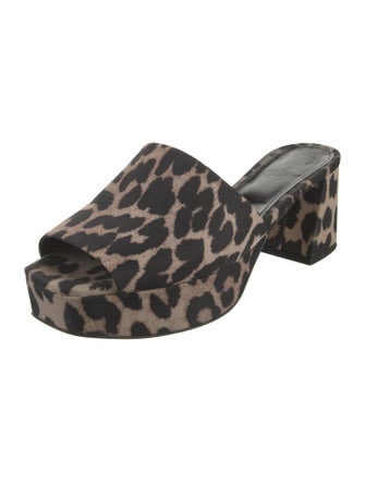 Ganni Animal Print Slides