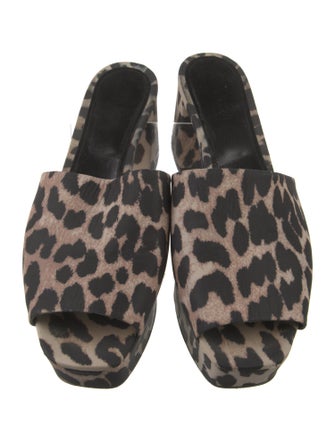 Ganni Animal Print Slides