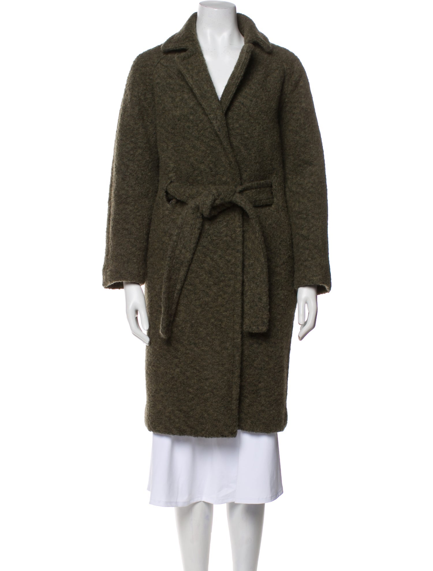 Ganni Wool Faux Fur Coat