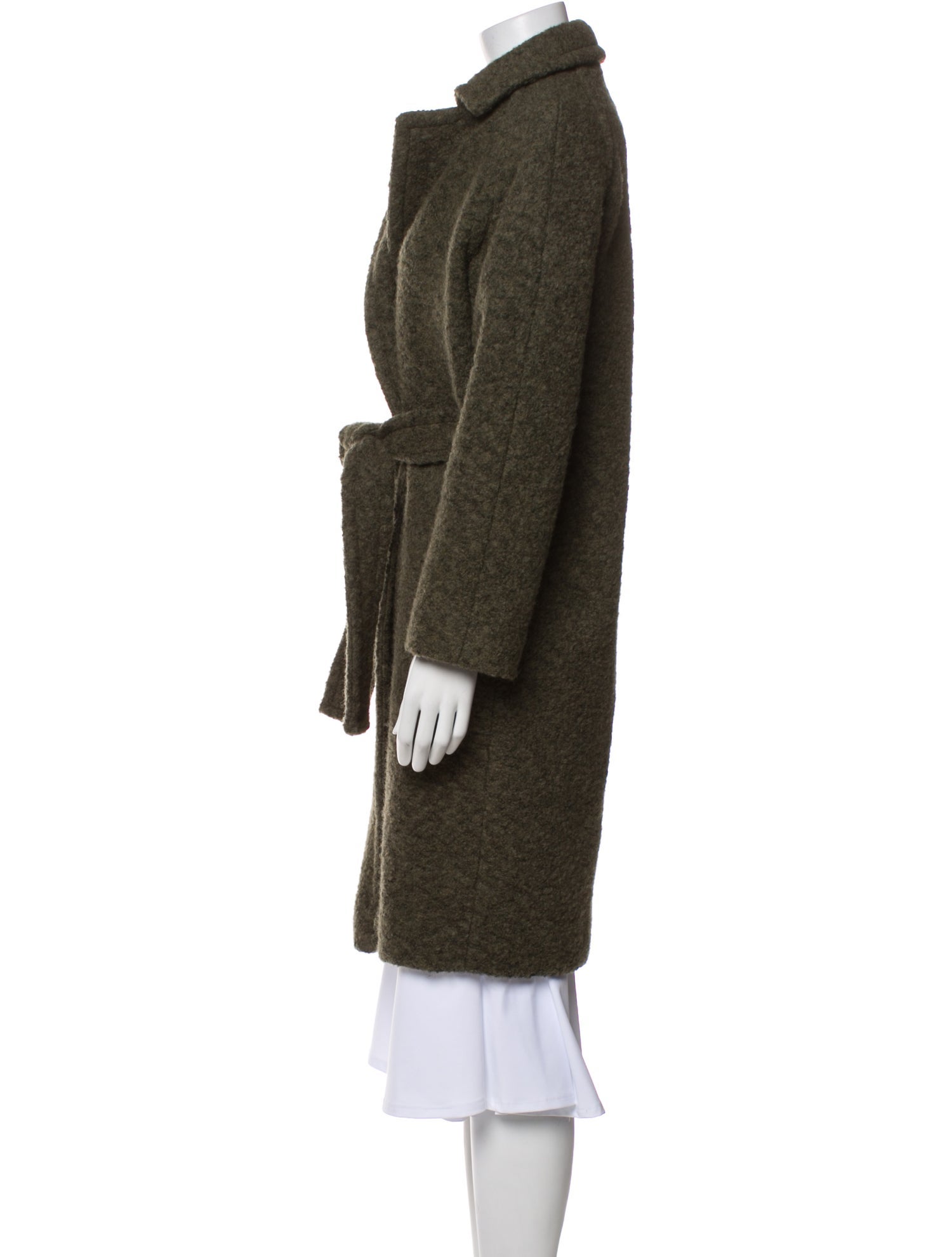 Ganni Wool Faux Fur Coat