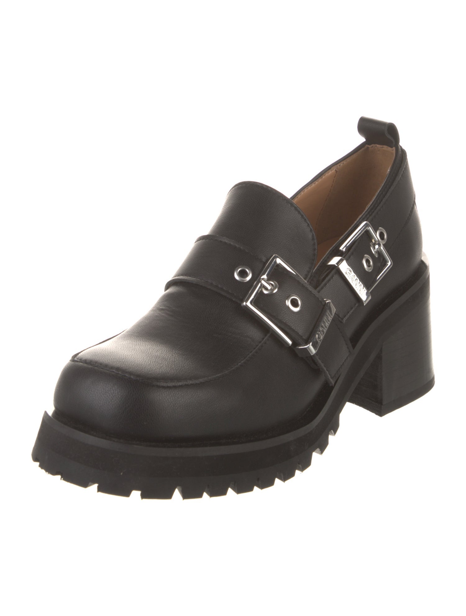 Ganni Leather Slingback Pumps