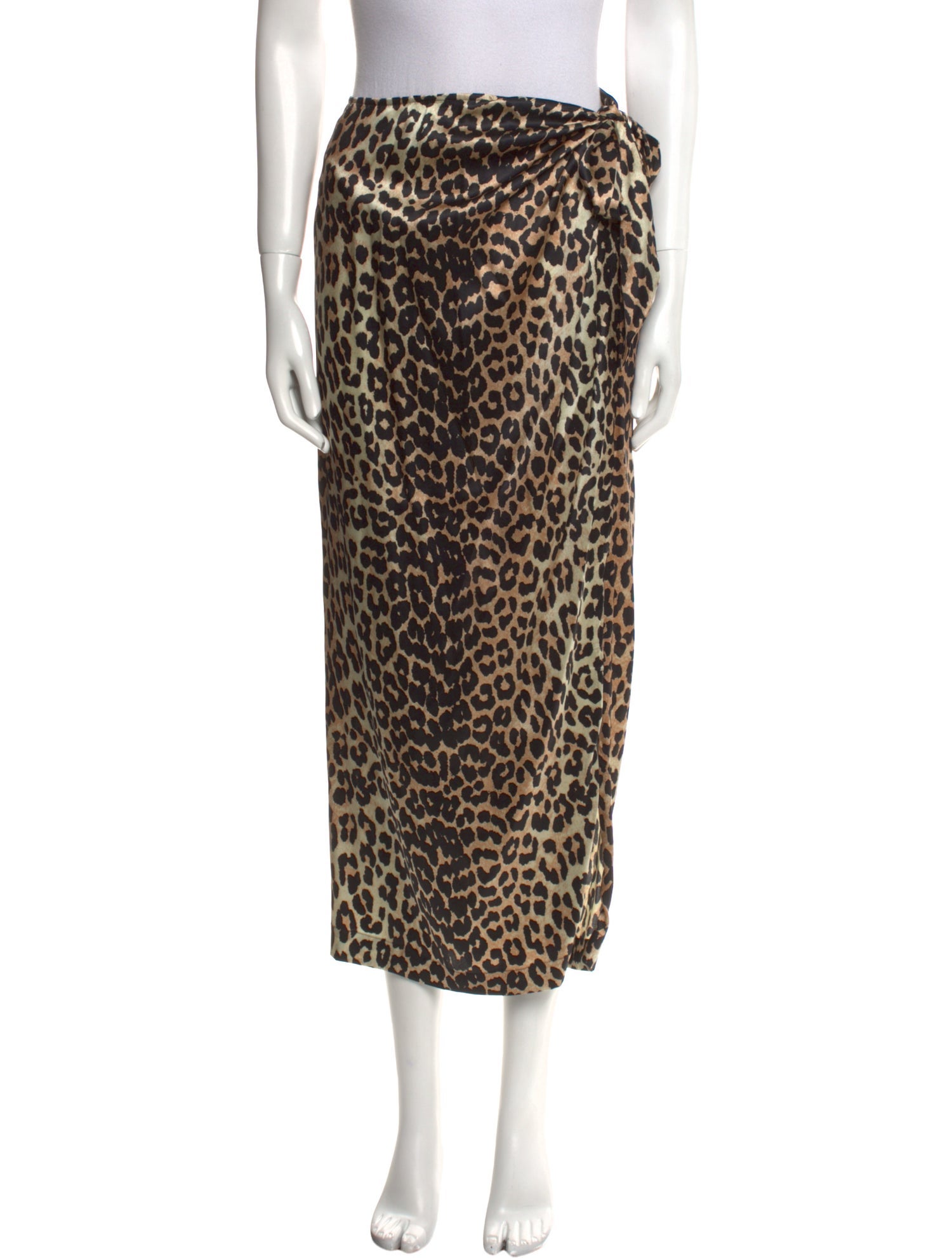 Ganni Silk Midi Length Skirt