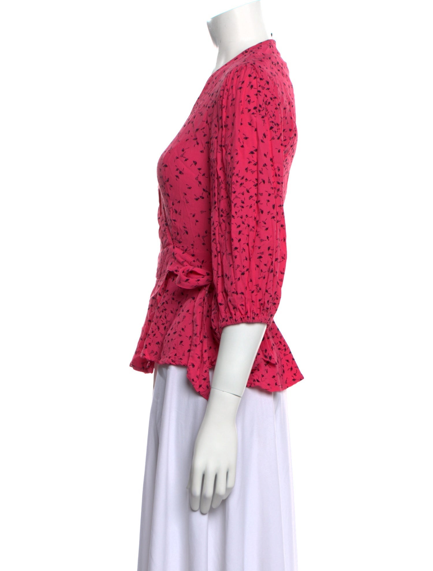 Ganni Printed V-Neck Blouse