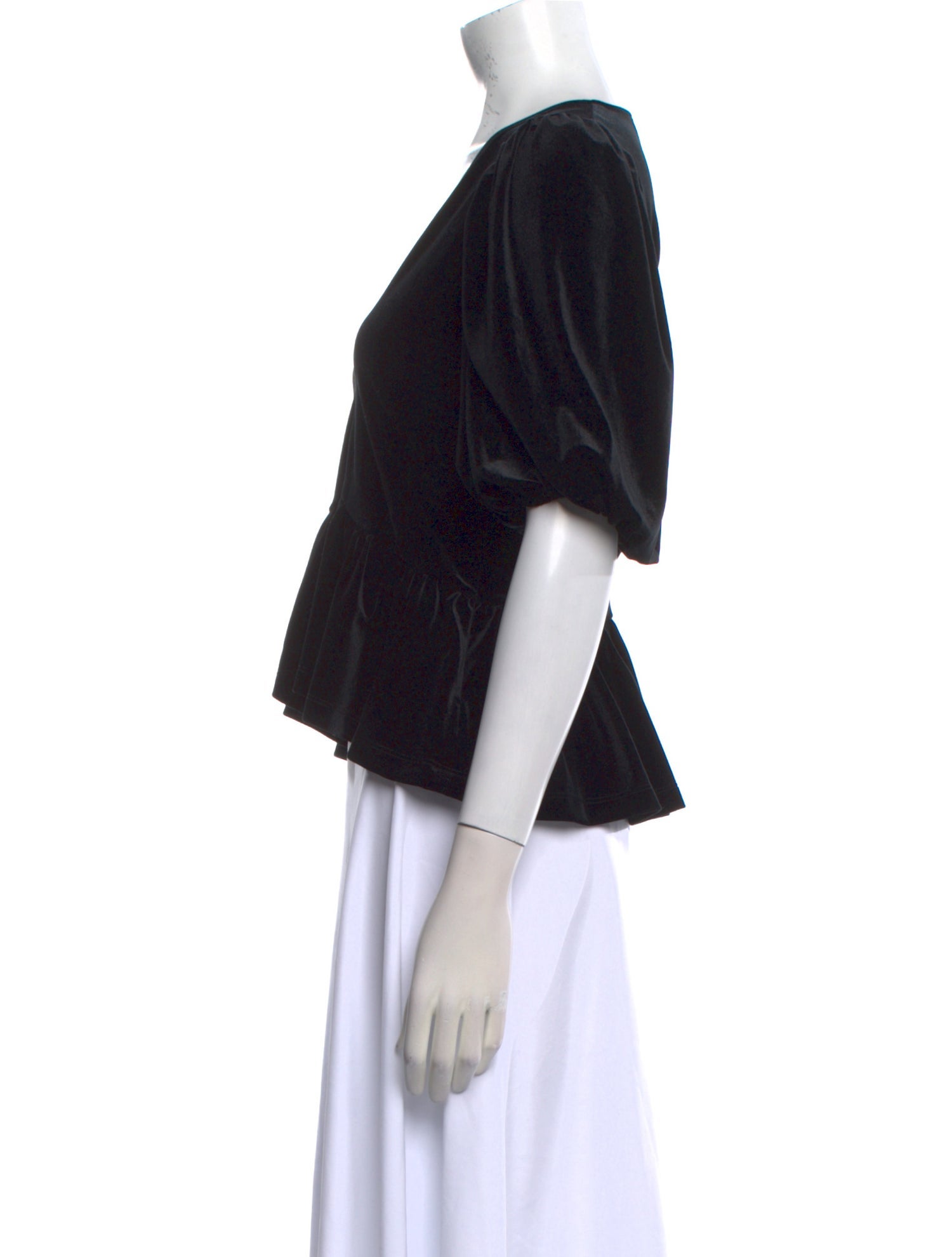 Ganni V-Neck Short Sleeve Crop Top