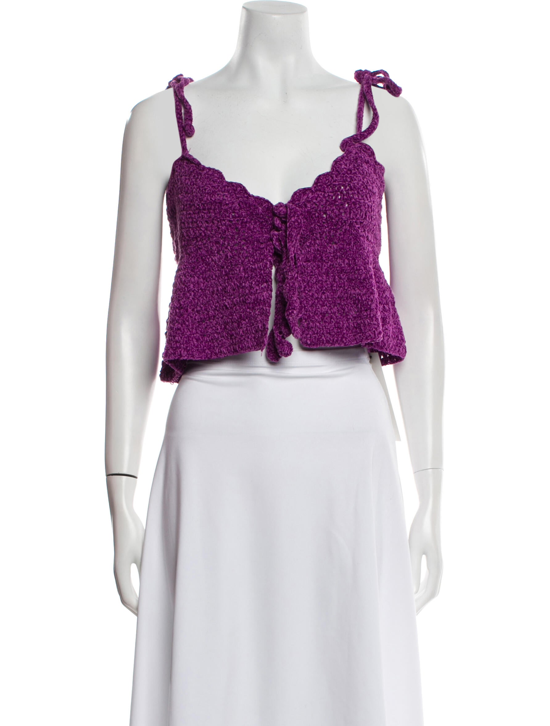 Ganni Floral Print V-Neck Crop Top