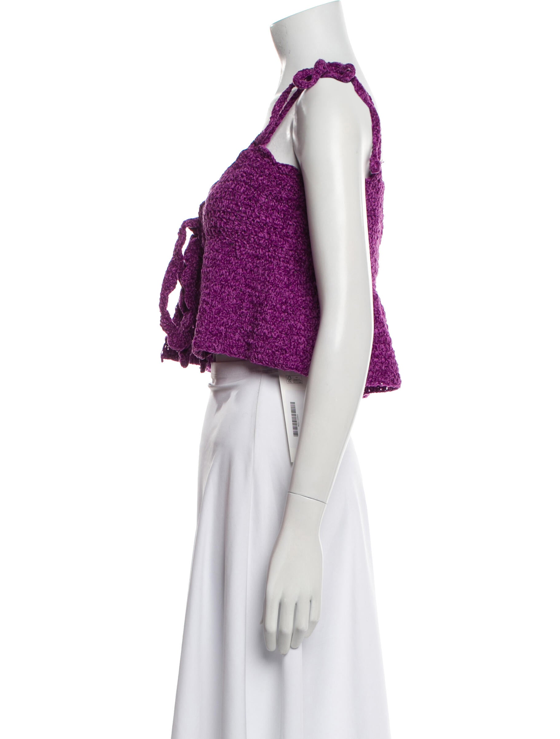 Ganni Floral Print V-Neck Crop Top