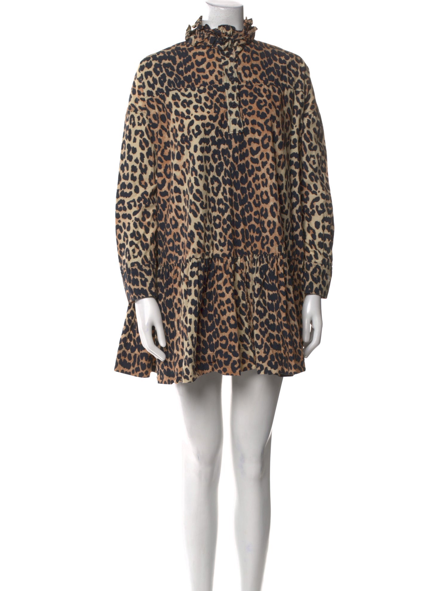 Ganni Animal Print Mini Dress